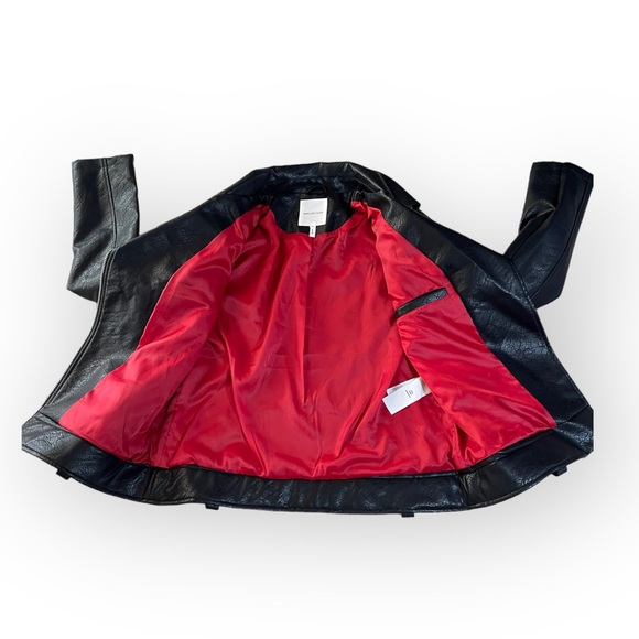 Avec Les Filles Faux Leather Motto Jacket - Picture 5 of 6